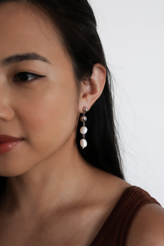 Ambria Pearl Drop Earrings (Silver)
