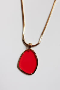 Clarrisa Acrylic Necklace (Red)
