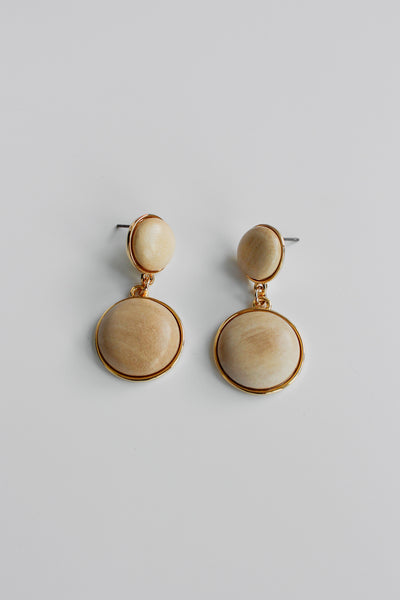 Doble Wood Earrings (Ivory)