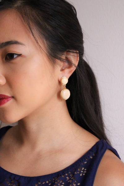 Doble Wood Earrings (Ivory)