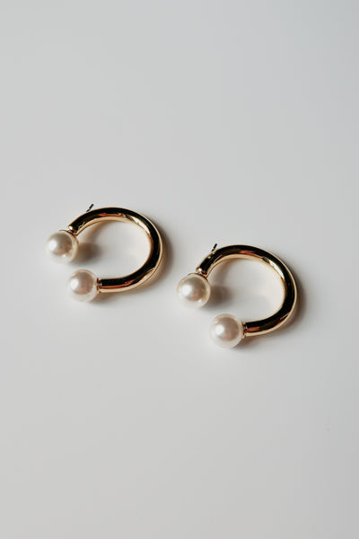 Paloma Pearl Hoop Earrings